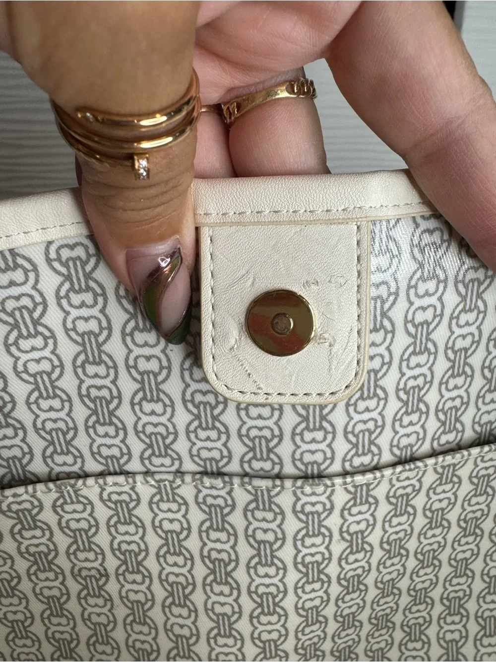 Tory Burch Gemini Link Coated Canvas Tote Bag